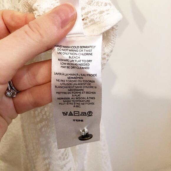 Anthropologie By Anthropologie White Floral Crochet Swim Cover or Maxi Dress - Picture 9 of 10